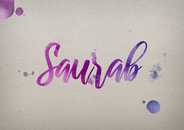 Free photo of Saurab Watercolor Name DP