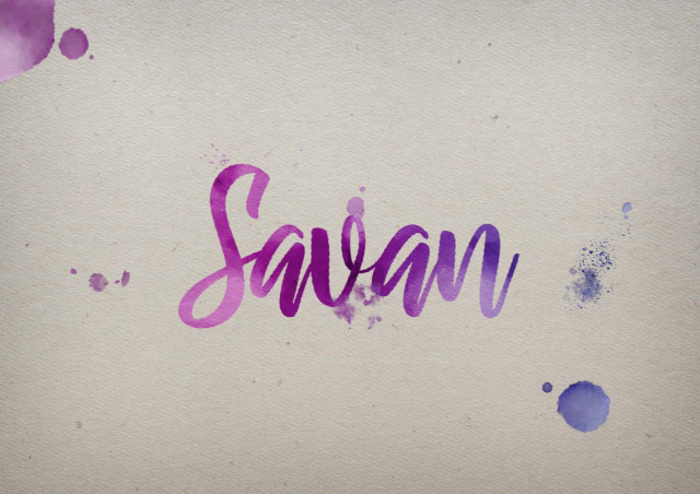 Free photo of Savan Watercolor Name DP