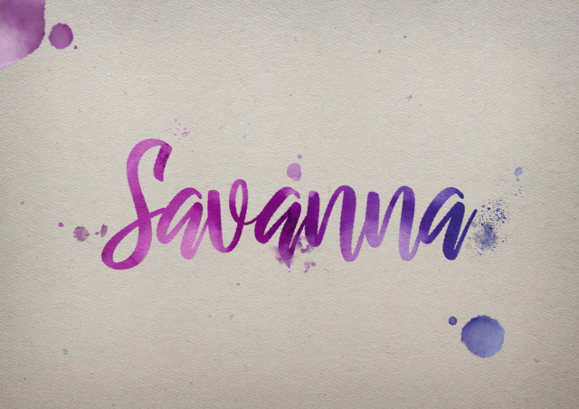 Free photo of Savanna Watercolor Name DP