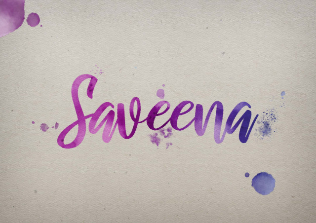 Free photo of Saveena Watercolor Name DP