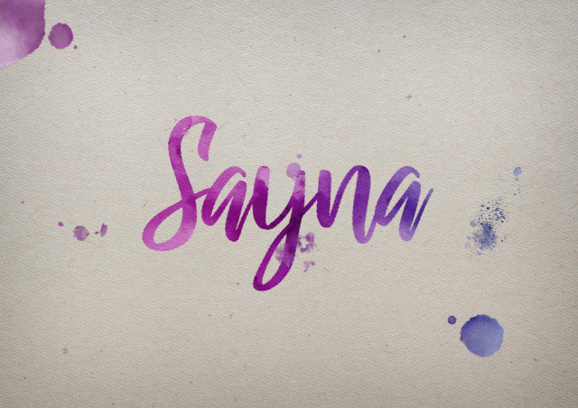 Free photo of Sayna Watercolor Name DP