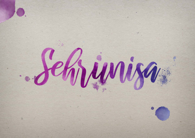 Free photo of Sehrunisa Watercolor Name DP