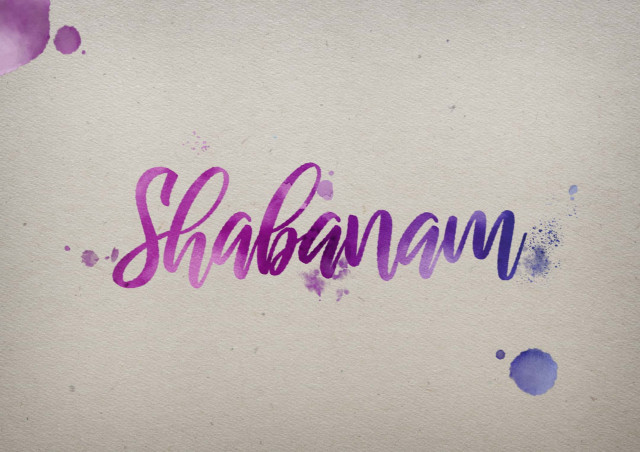 Free photo of Shabanam Watercolor Name DP