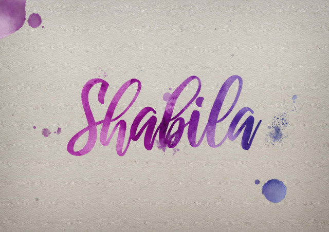 Free photo of Shabila Watercolor Name DP