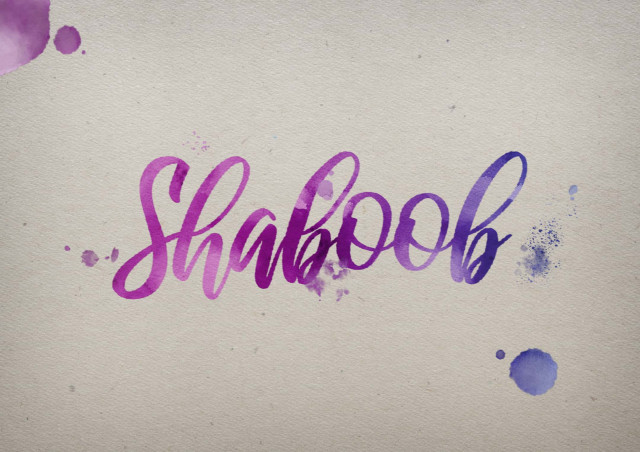 Free photo of Shaboob Watercolor Name DP