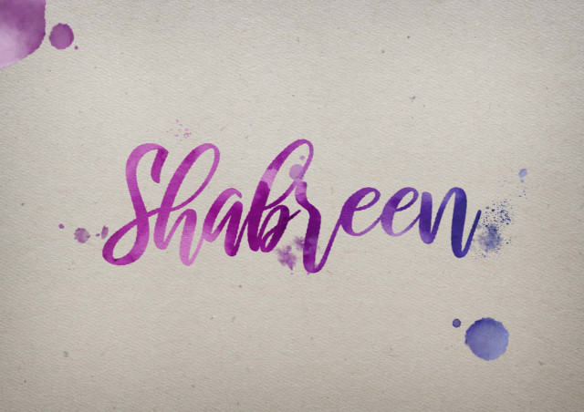 Free photo of Shabreen Watercolor Name DP