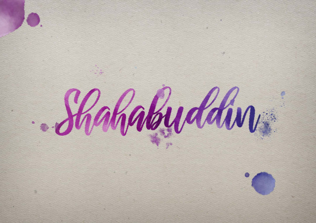 Free photo of Shahabuddin Watercolor Name DP
