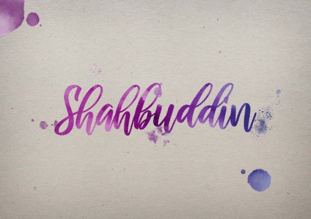 Free photo of Shahbuddin Watercolor Name DP