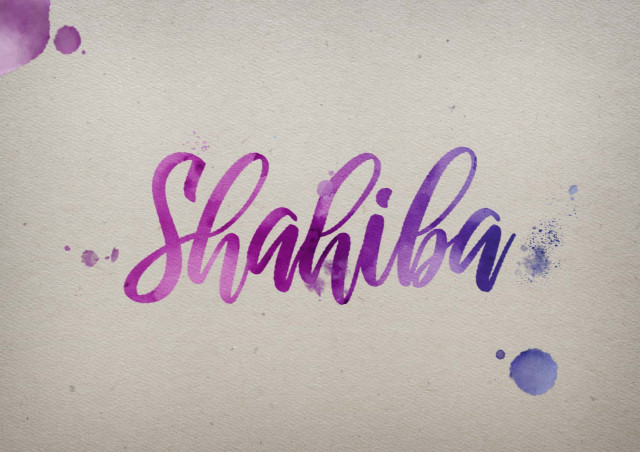 Free photo of Shahiba Watercolor Name DP