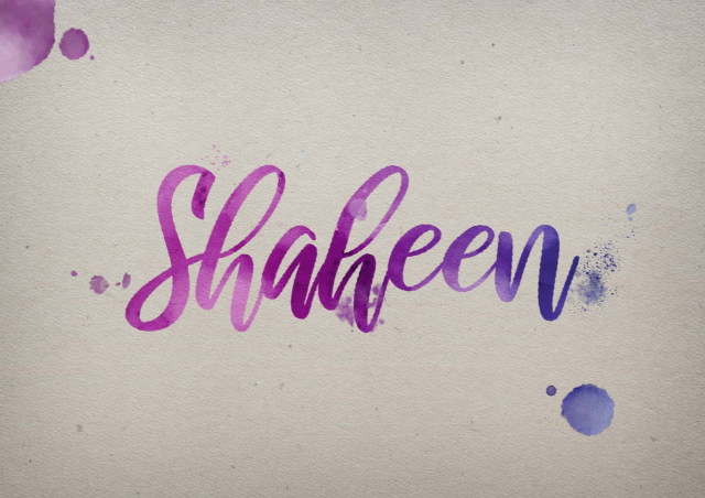 Free photo of Shaheen Watercolor Name DP