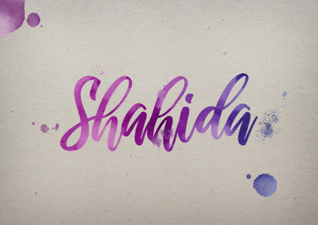 Free photo of Shahida Watercolor Name DP