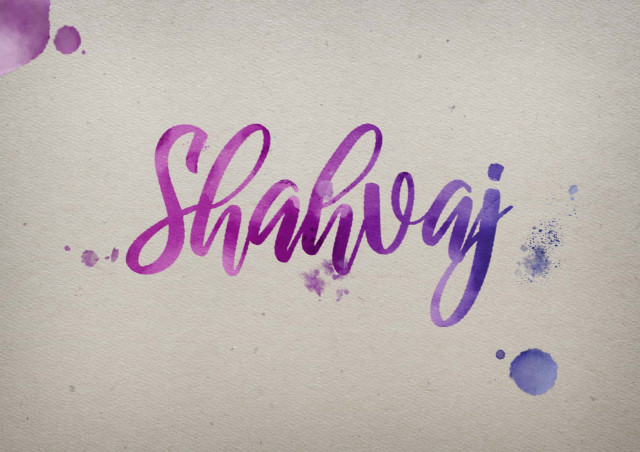 Free photo of Shahvaj Watercolor Name DP