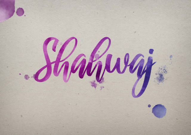 Free photo of Shahwaj Watercolor Name DP