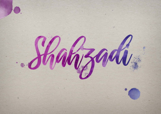 Free photo of Shahzadi Watercolor Name DP