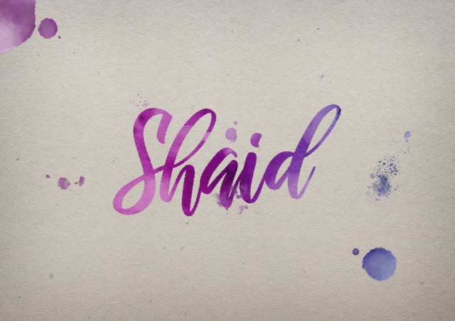 Free photo of Shaid Watercolor Name DP