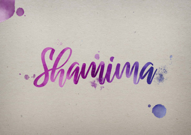 Free photo of Shamima Watercolor Name DP