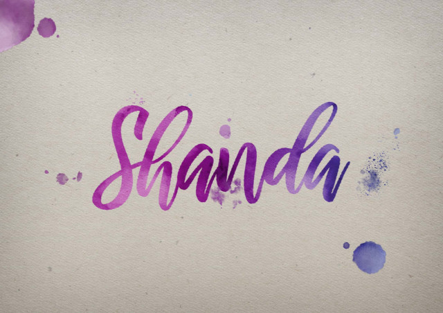 Free photo of Shanda Watercolor Name DP