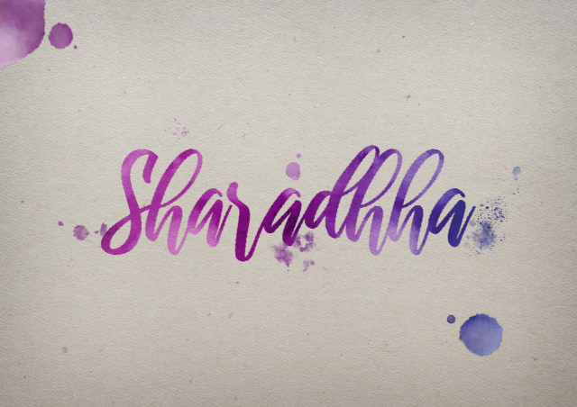 Free photo of Sharadhha Watercolor Name DP