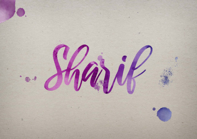 Free photo of Sharif Watercolor Name DP