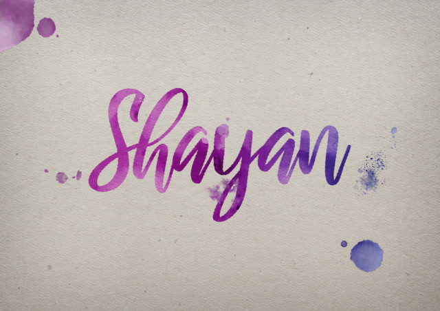 Free photo of Shayan Watercolor Name DP