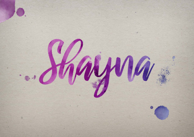 Free photo of Shayna Watercolor Name DP