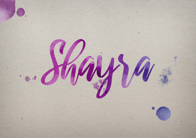 Free photo of Shayra Watercolor Name DP