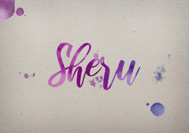 Free photo of Sheru Watercolor Name DP