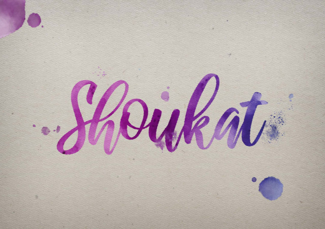 Free photo of Shoukat Watercolor Name DP