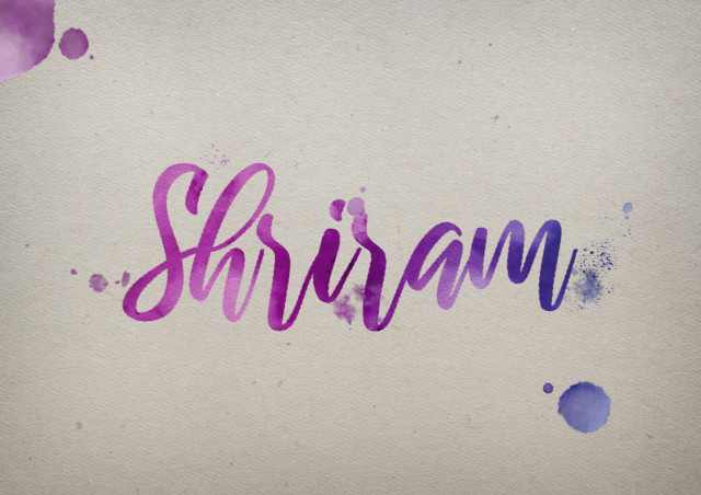 Free photo of Shriram Watercolor Name DP