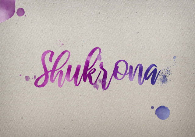 Free photo of Shukrona Watercolor Name DP