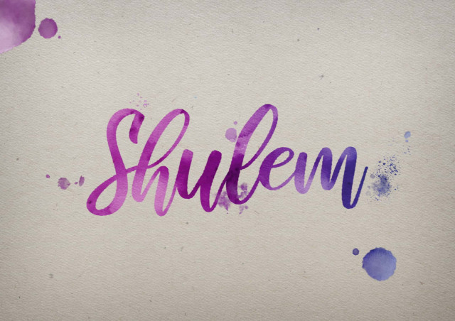 Free photo of Shulem Watercolor Name DP