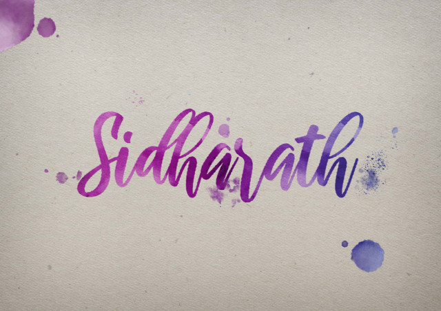 Free photo of Sidharath Watercolor Name DP