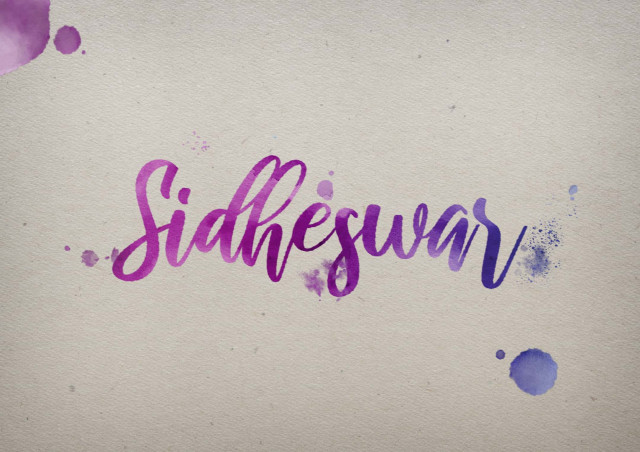 Free photo of Sidheswar Watercolor Name DP