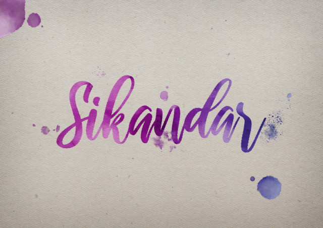 Free photo of Sikandar Watercolor Name DP