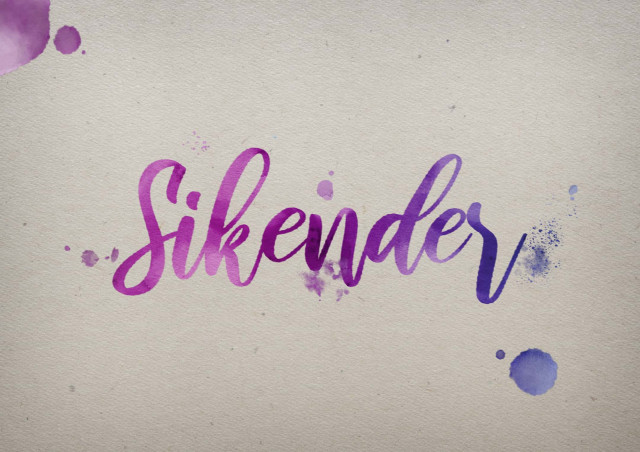 Free photo of Sikender Watercolor Name DP