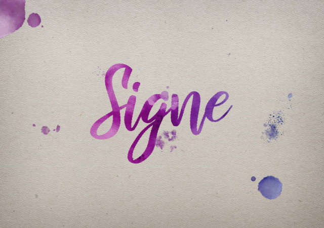 Free photo of Signe Watercolor Name DP