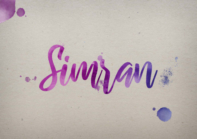 Free photo of Simran Watercolor Name DP