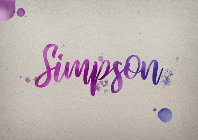 Free photo of Simpson Watercolor Name DP