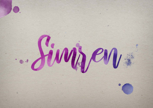 Free photo of Simren Watercolor Name DP