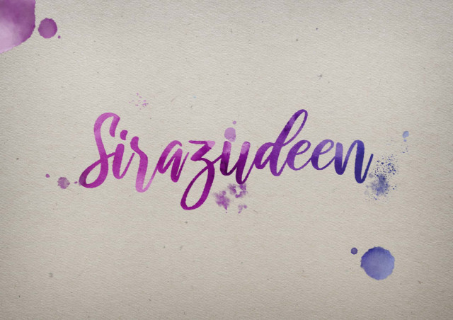 Free photo of Sirazudeen Watercolor Name DP