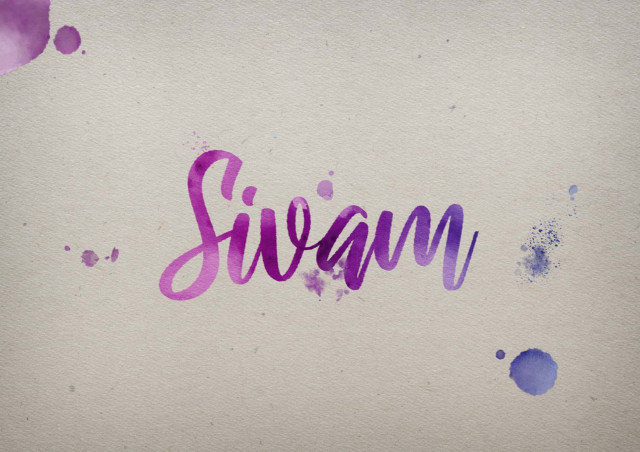 Free photo of Sivam Watercolor Name DP