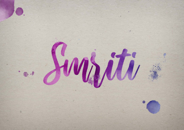 Free photo of Smriti Watercolor Name DP