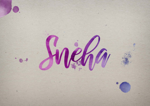 Free photo of Sneha Watercolor Name DP