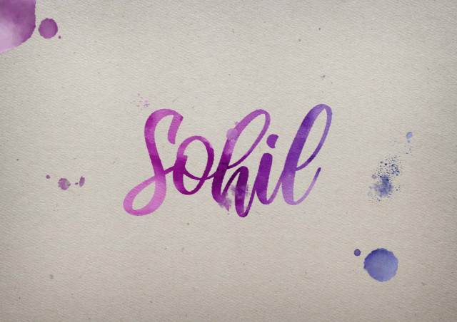 Free photo of Sohil Watercolor Name DP