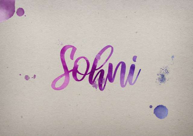 Free photo of Sohni Watercolor Name DP