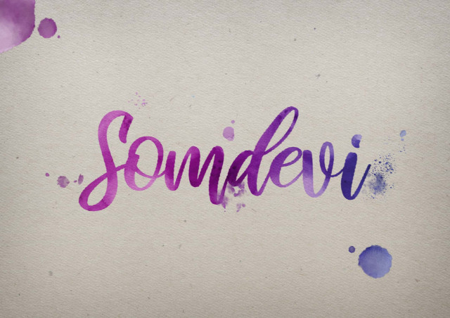 Free photo of Somdevi Watercolor Name DP
