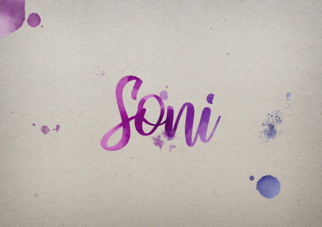 Free photo of Soni Watercolor Name DP