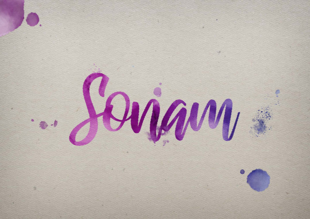 Free photo of Sonam Watercolor Name DP