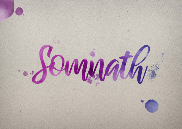 Free photo of Somnath Watercolor Name DP