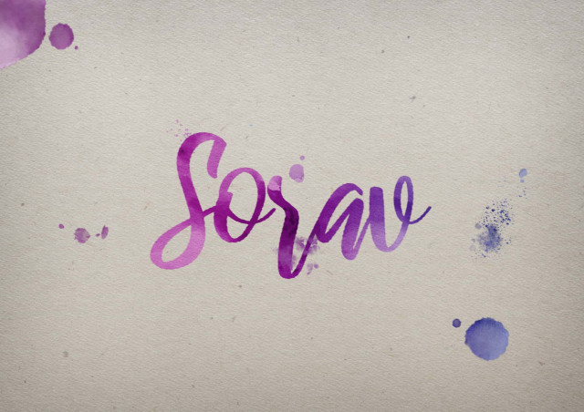 Free photo of Sorav Watercolor Name DP